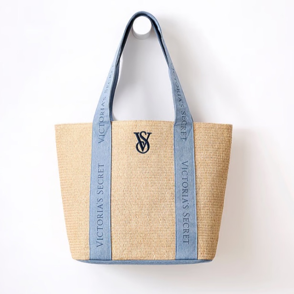 victoria secret straw tote